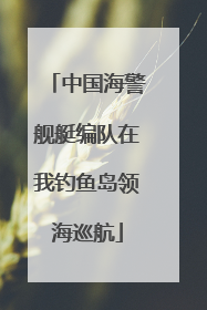中国海警舰艇编队在我钓鱼岛领海巡航